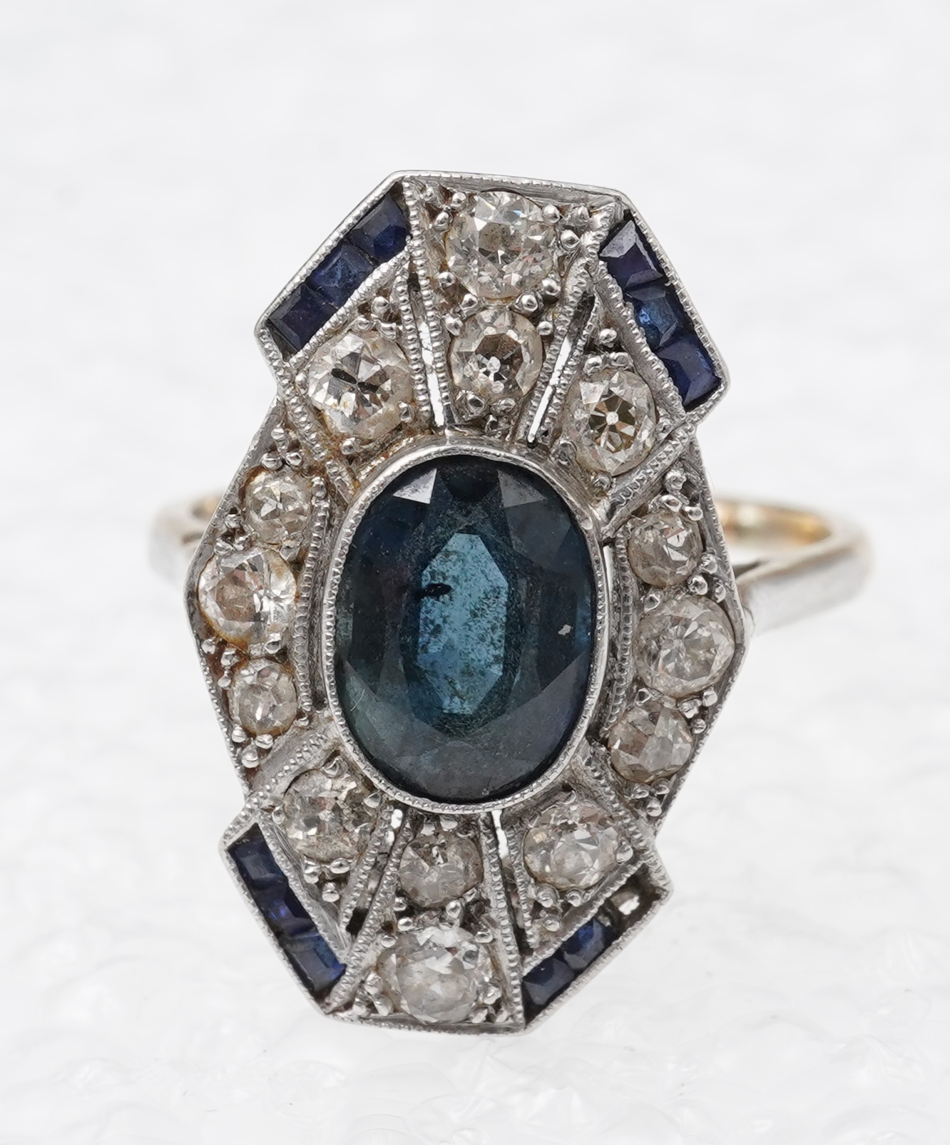 A sapphire and diamond ring